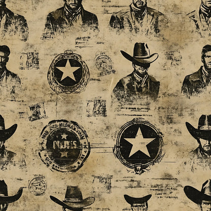 Frontier Outlaws Pattern 18 Minky Fabric