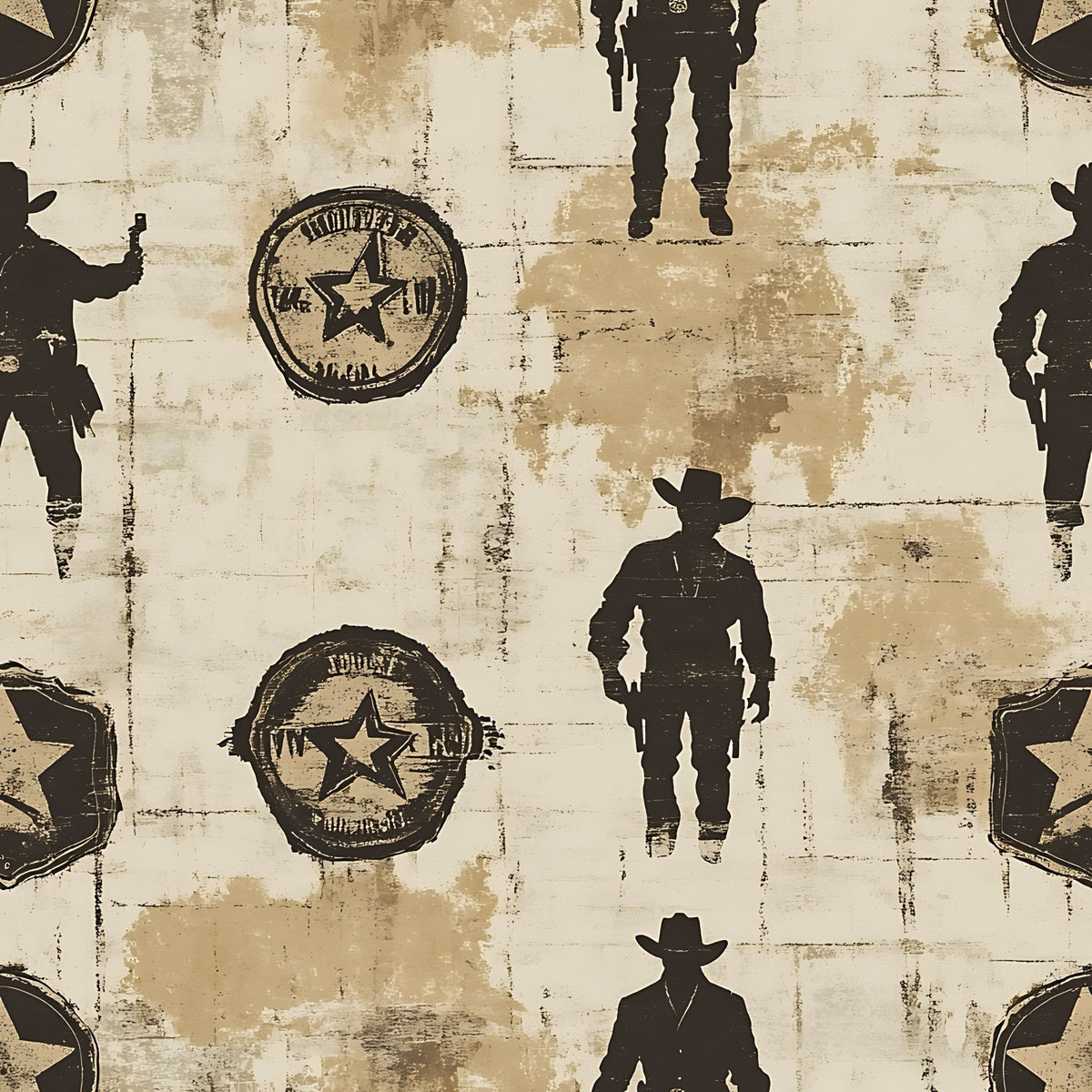 Frontier Outlaws Pattern 1 Minky Fabric