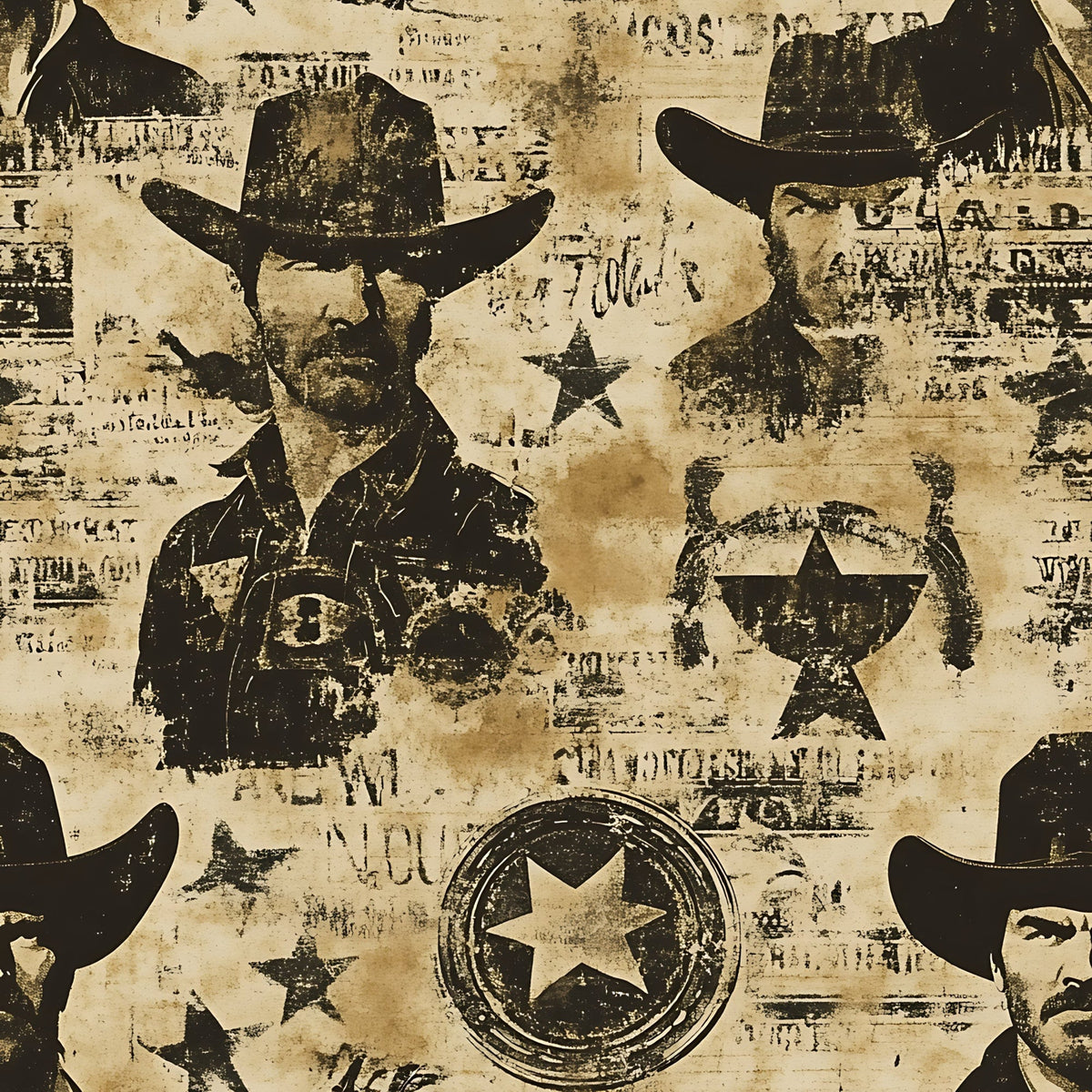 Frontier Outlaws Pattern 20 Minky Fabric