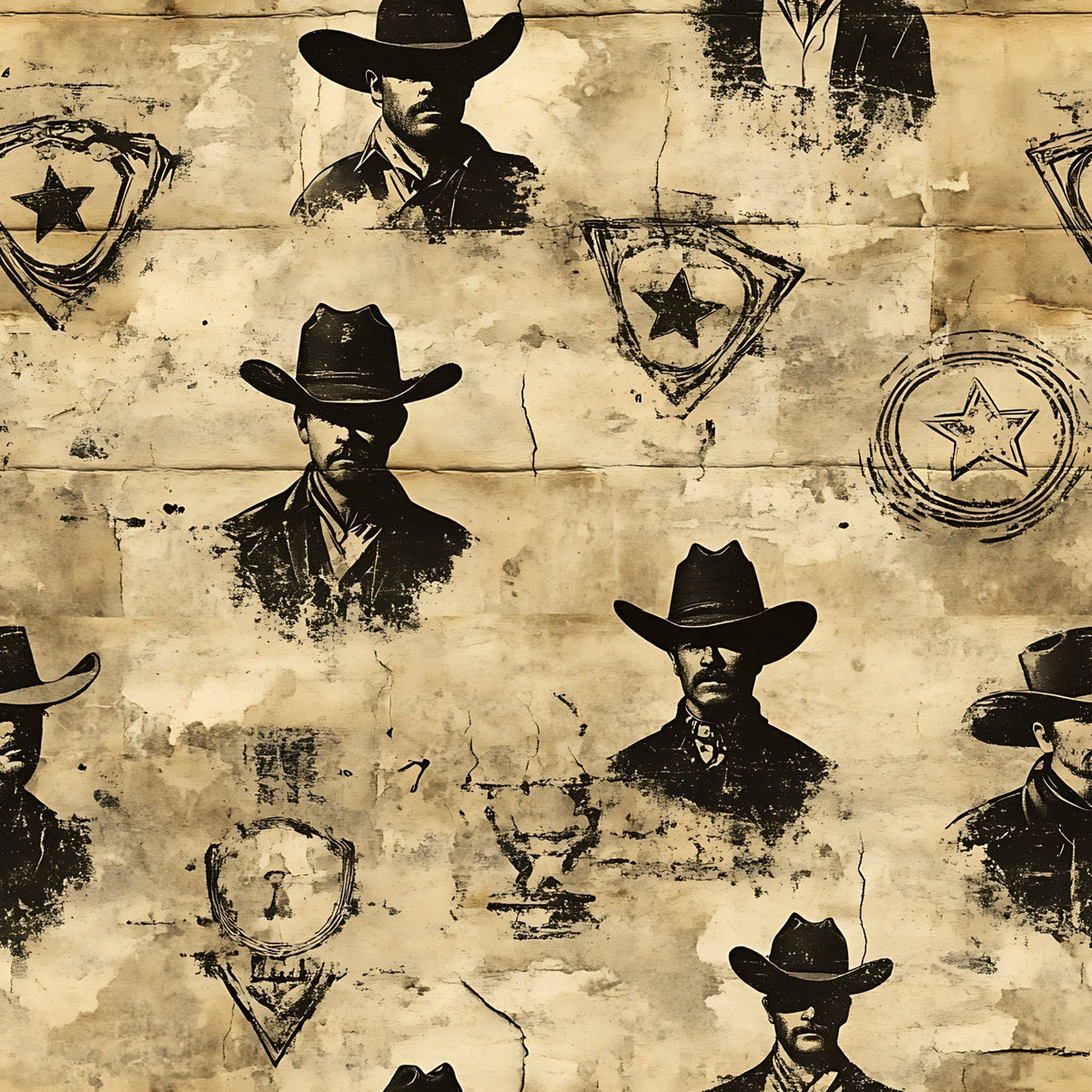 Frontier Outlaws Pattern 2 Minky Fabric