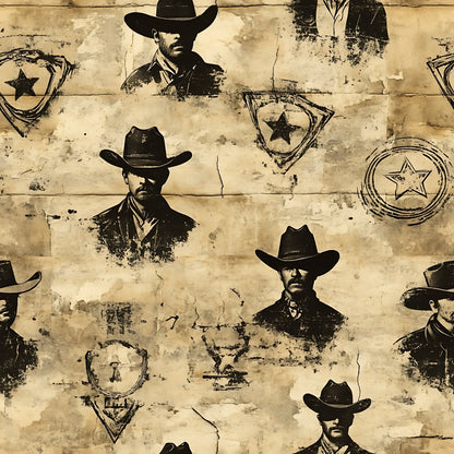 Frontier Outlaws Pattern 2 Minky Fabric