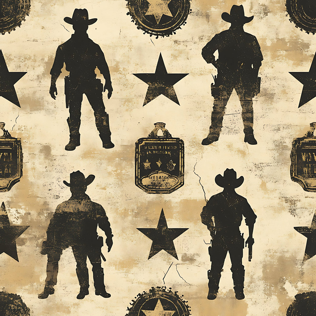 Frontier Outlaws Pattern 3 Minky Fabric