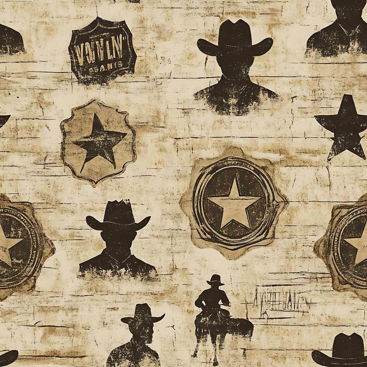 Frontier Outlaws Pattern 4 Minky Fabric