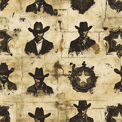 Frontier Outlaws Pattern 5 Minky Fabric