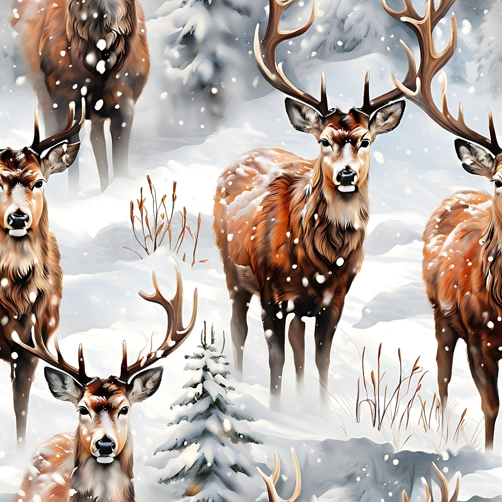 Frosted Woodland Pattern 3 Minky Fabric