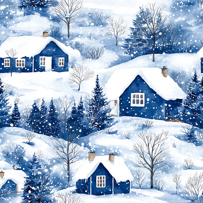Winter Landscape Minky Fabric