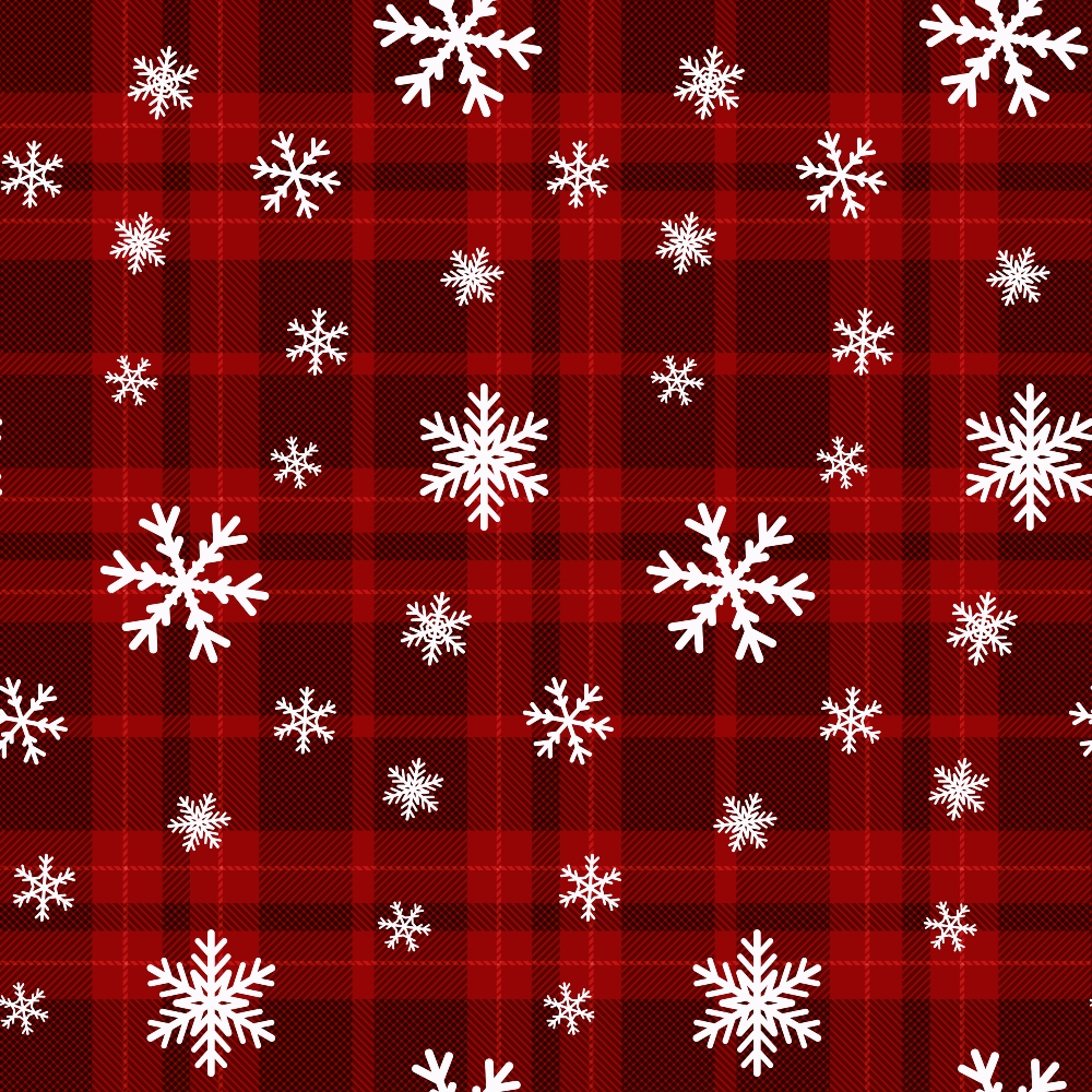 Winter Red Plaid Minky Fabric
