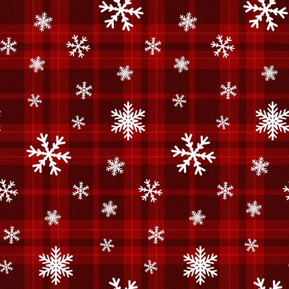 Winter Red Plaid Minky Fabric