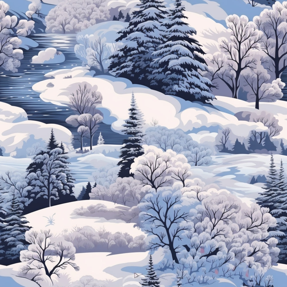 Frosted Pines Pattern 9 Minky Fabric