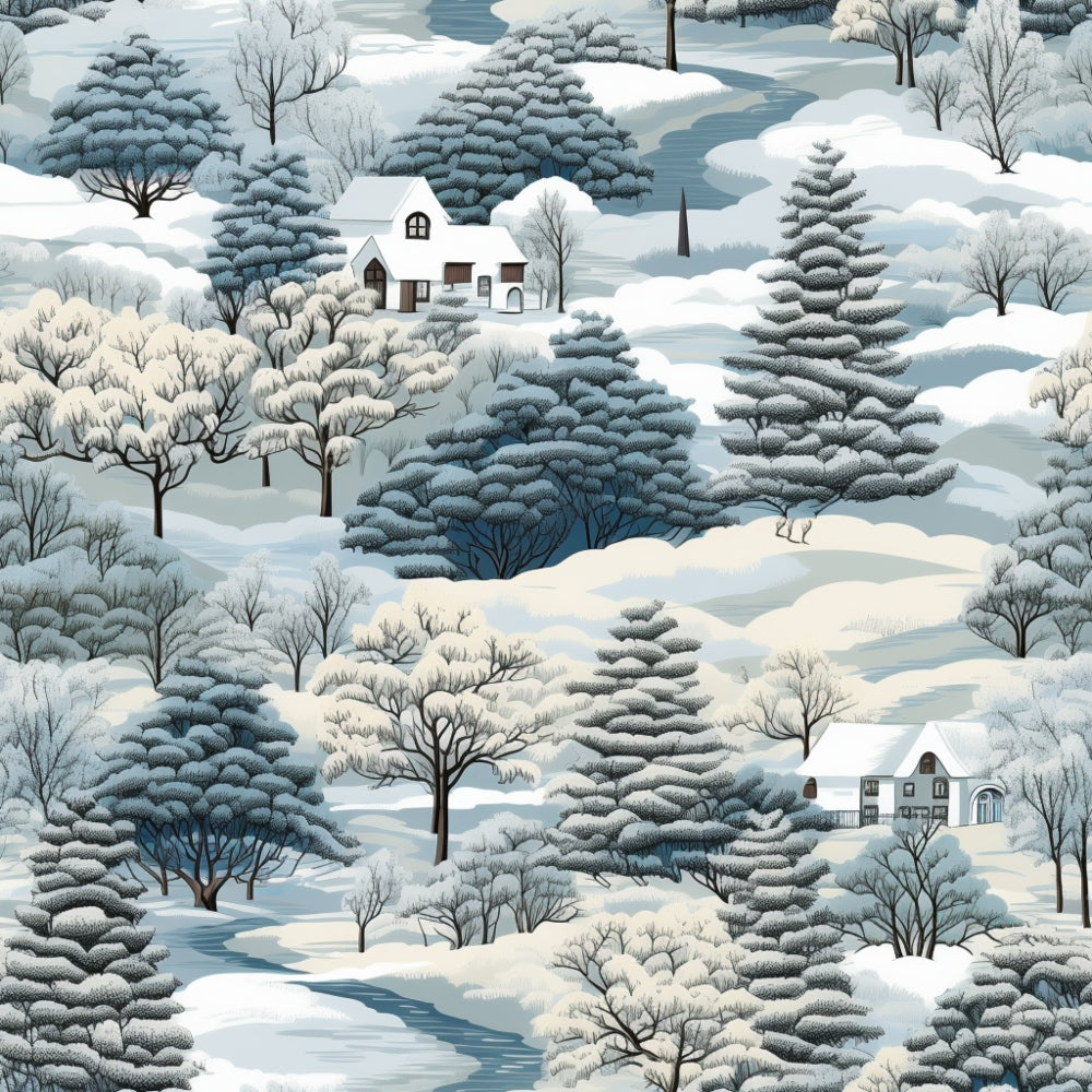 Frosted Pines Pattern 12 Minky Fabric
