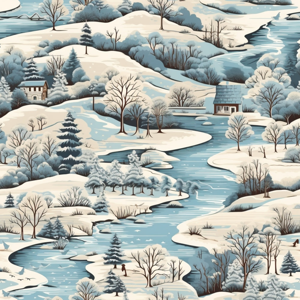 Frosted Pines Pattern 16 Minky Fabric