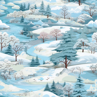 Frosted Pines Pattern 22 Minky Fabric