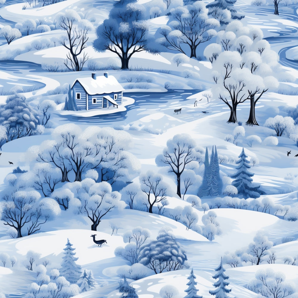 Frosted Pines Pattern 2 Minky Fabric