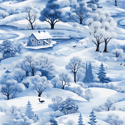 Frosted Pines Pattern 2 Minky Fabric