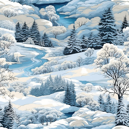 Frosted Pines Pattern 5 Minky Fabric
