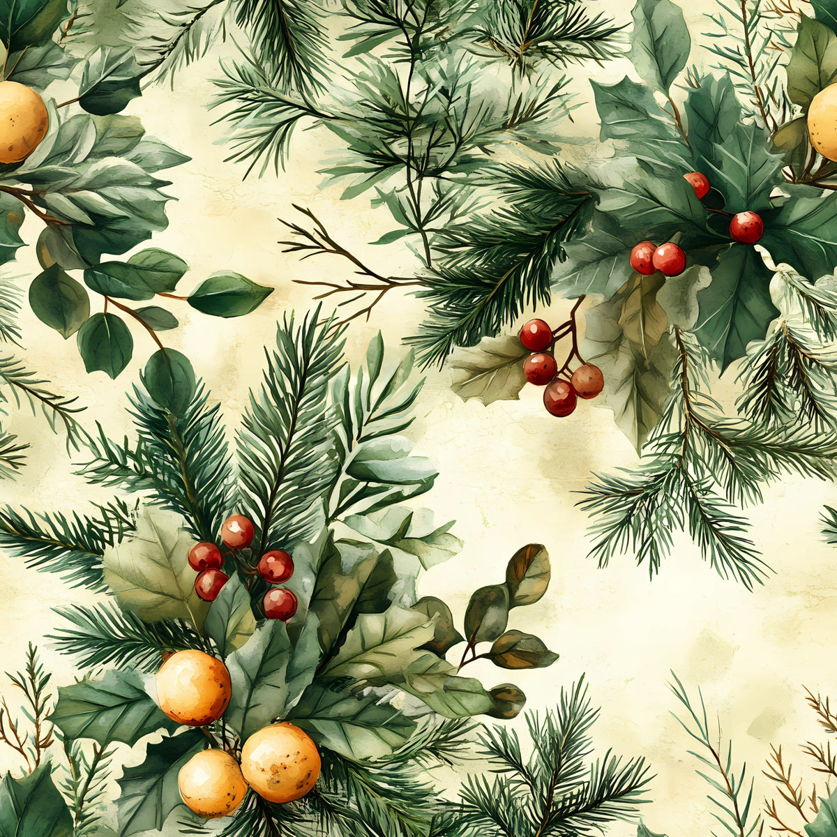 Berry Boughs Pattern 10 Minky Fabric