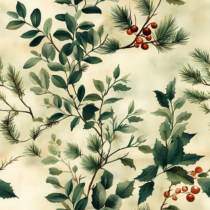 Berry Boughs Pattern 4 Minky Fabric