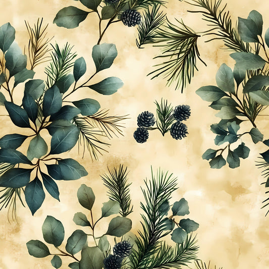 Winter Greenery Pattern 5 Quilting Cotton Fabric