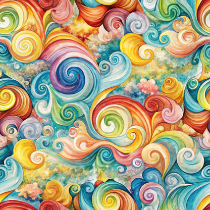 Carnival Swirls Pattern 2 Minky Fabric