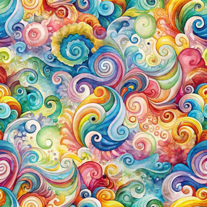 Carnival Swirls Pattern 4 Minky Fabric