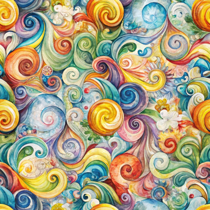 Carnival Swirls Pattern 5 Minky Fabric