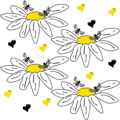 Honeybee Hearts Pattern 14 Minky Fabric