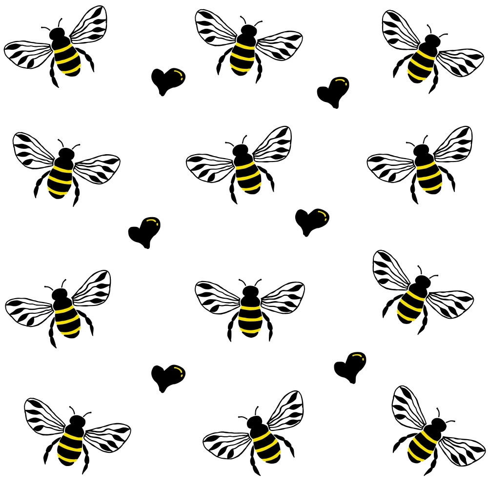 Honeybee Hearts Pattern 1 Minky Fabric