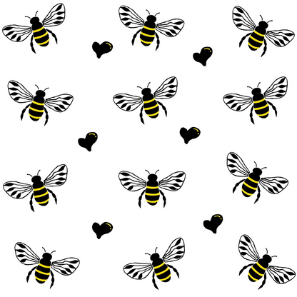 Honeybee Hearts Pattern 1 Minky Fabric