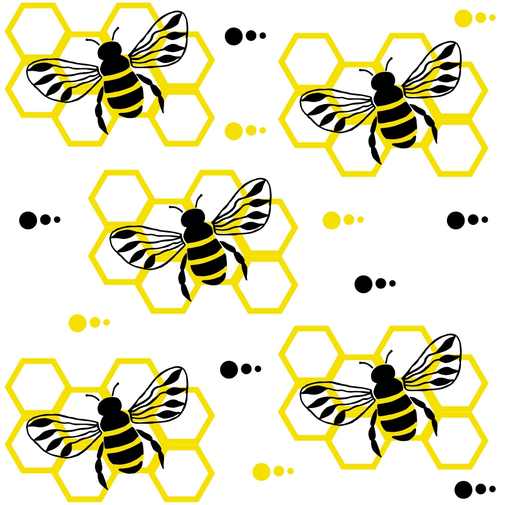 Honeybee Hearts Pattern 3 Minky Fabric
