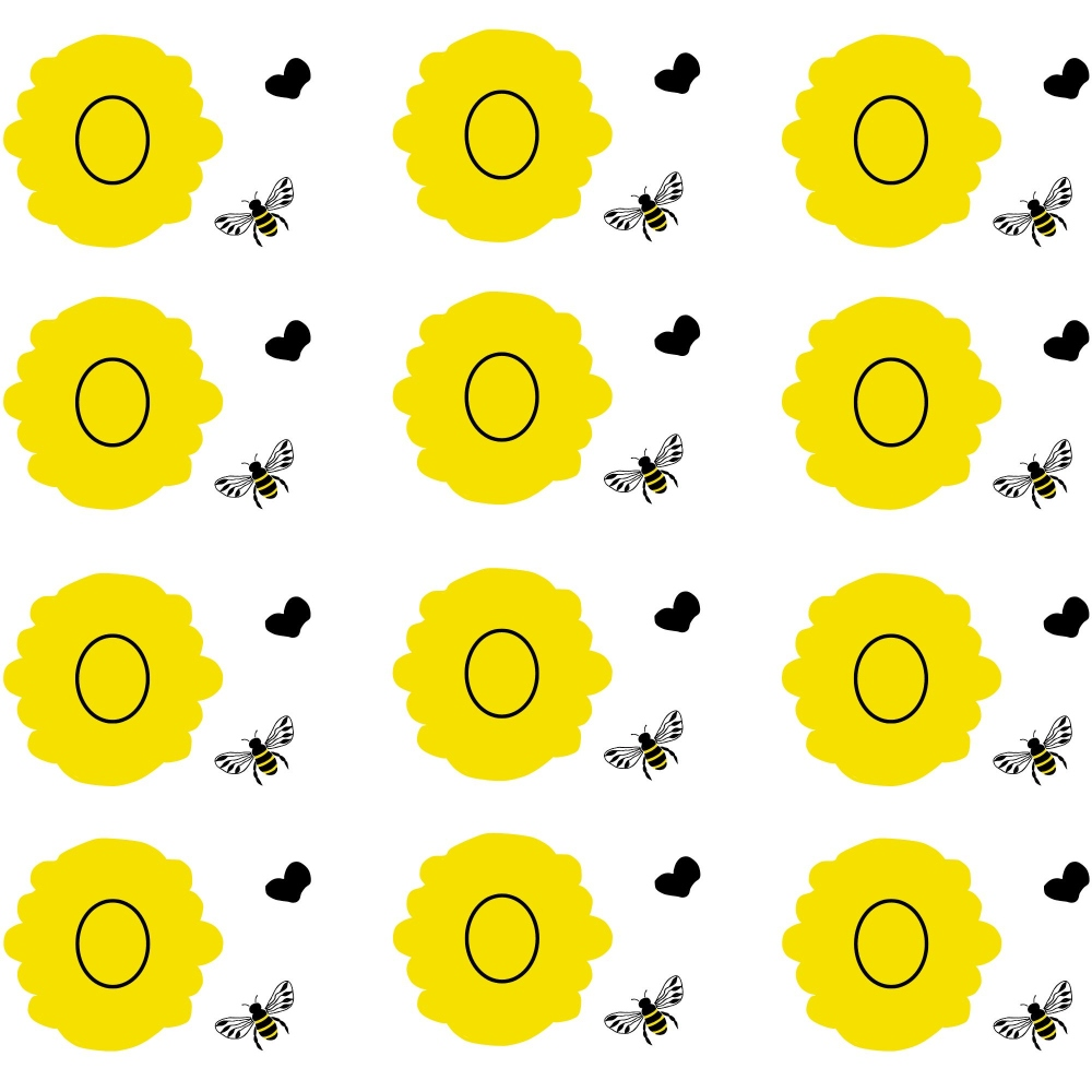 Honeybee Hearts Pattern 4 Minky Fabric