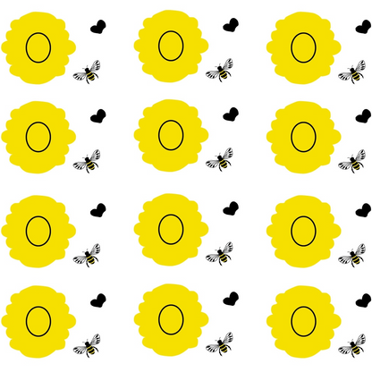 Honeybee Hearts Pattern 4 Minky Fabric