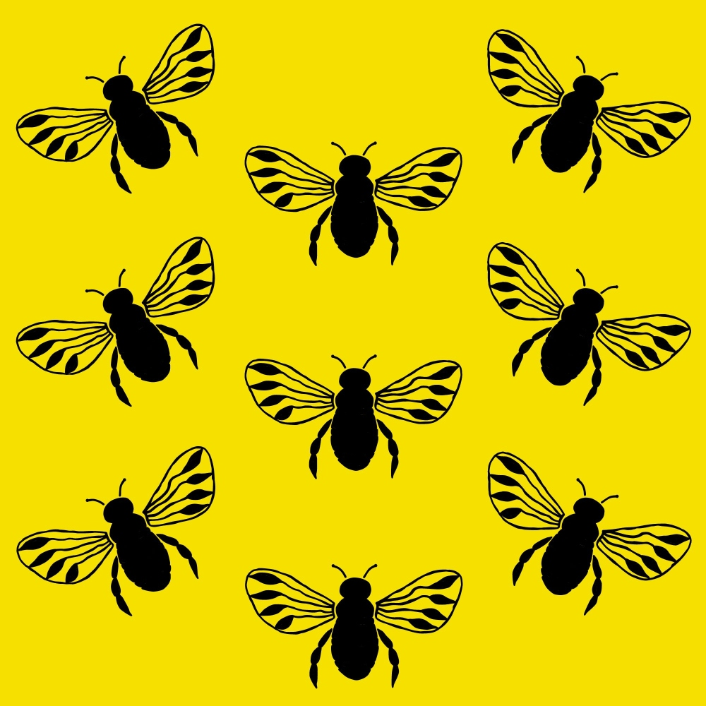 Honeybee Hearts Pattern 9 Minky Fabric