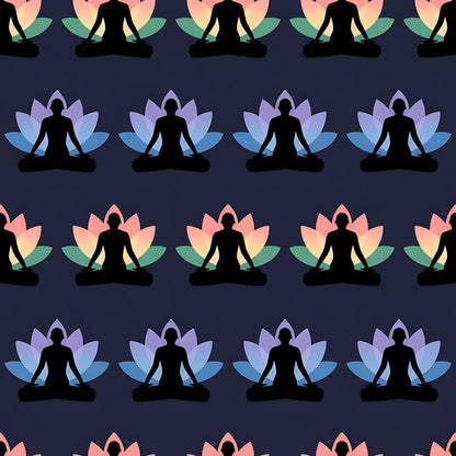Yoga Poses Pattern 10 Quilting Cotton Fabric
