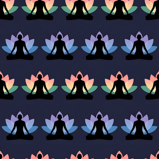 Yoga Poses Pattern 10 Quilting Cotton Fabric