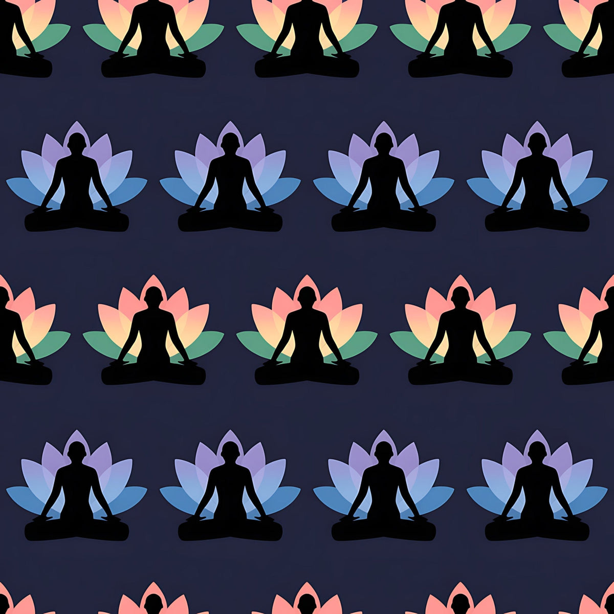 Lotus Meditation Pattern 10 Minky Fabric