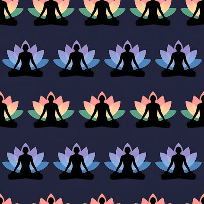 Lotus Meditation Pattern 10 Minky Fabric