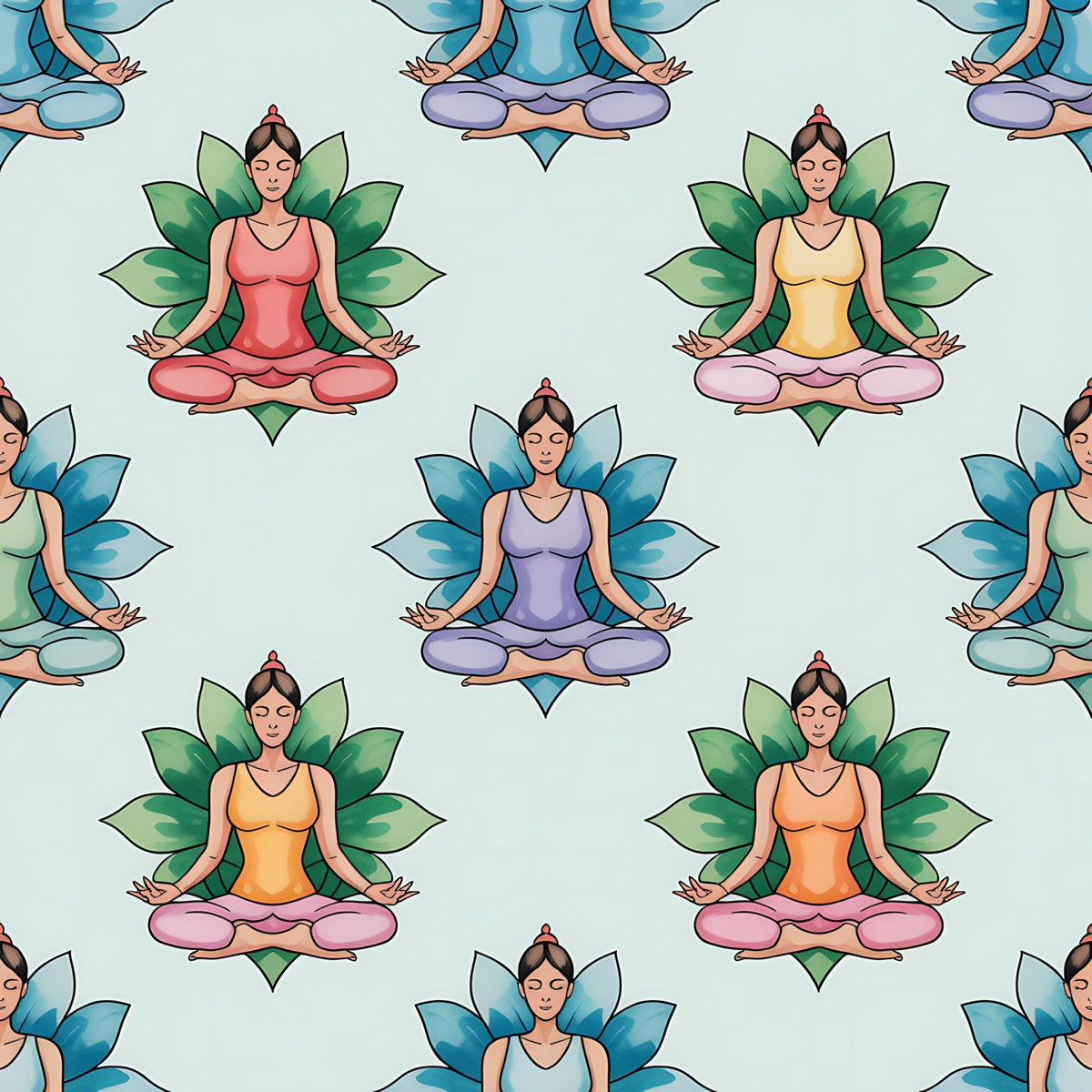 Lotus Meditation Pattern 11 Minky Fabric