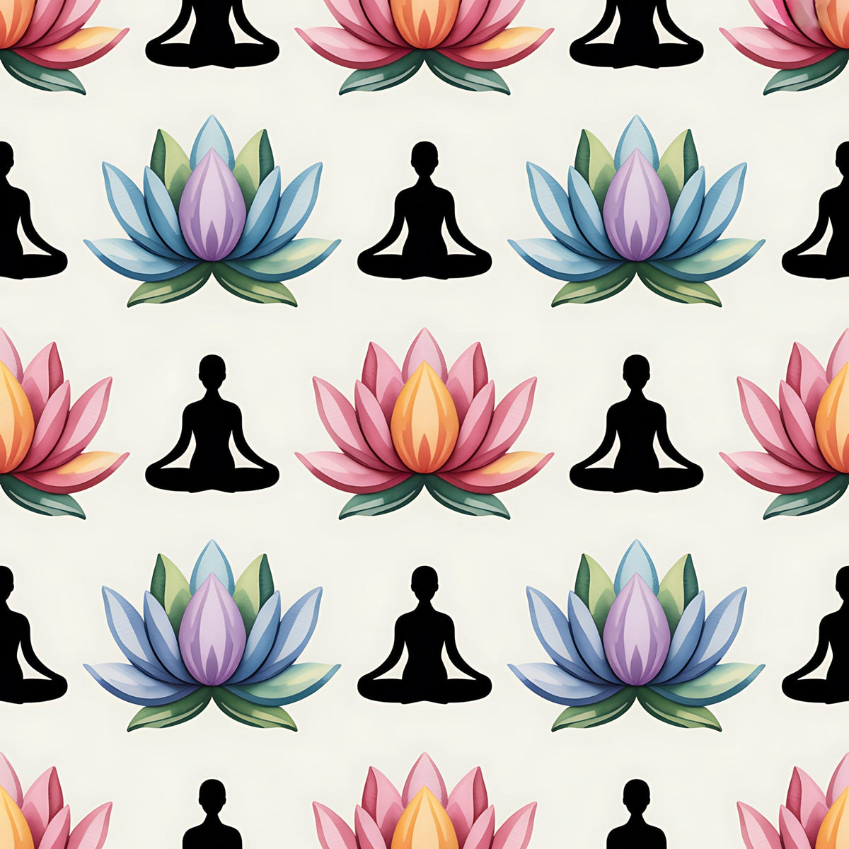 Lotus Meditation Pattern 12 Minky Fabric
