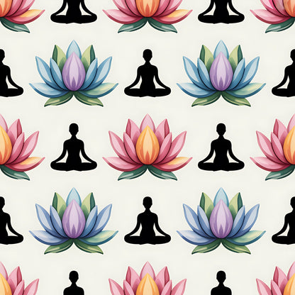 Lotus Meditation Pattern 12 Minky Fabric