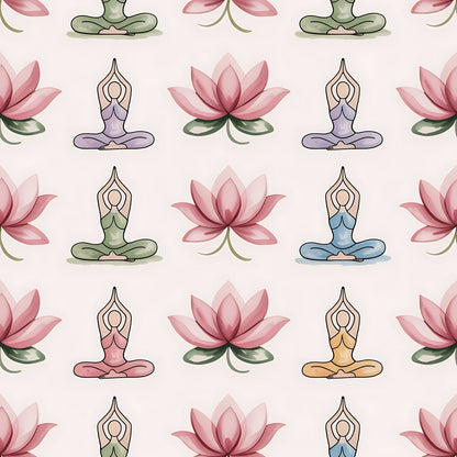 Yoga Poses Pattern 13 Quilting Cotton Fabric