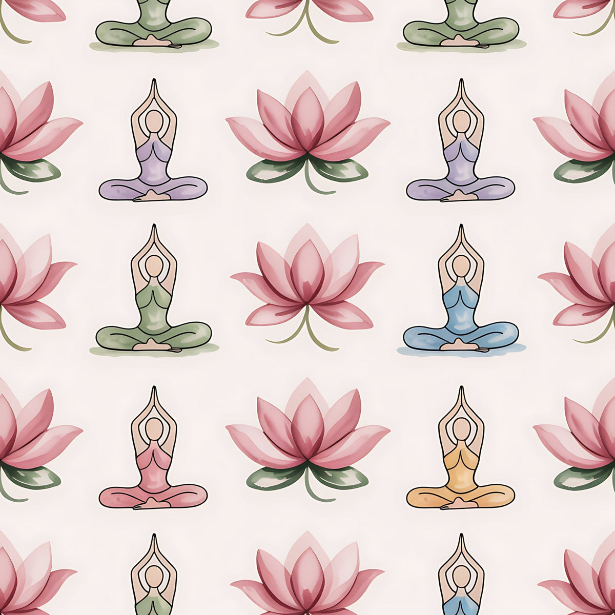 Lotus Meditation Pattern 13 Minky Fabric