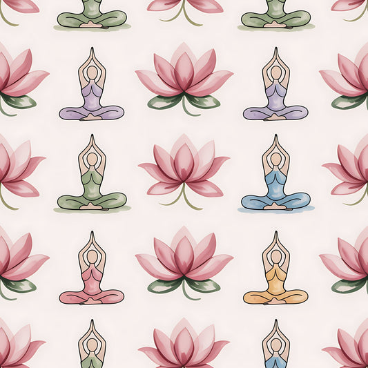 Lotus Meditation Pattern 13 Minky Fabric