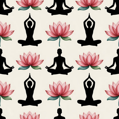 Yoga Poses Pattern 14 Quilting Cotton Fabric