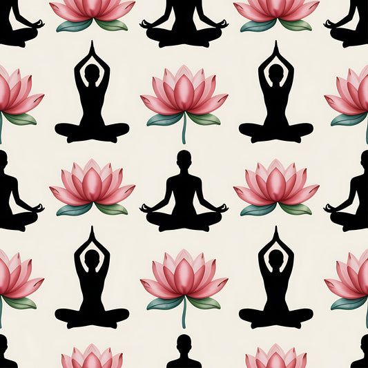 Lotus Meditation Pattern 14 Minky Fabric