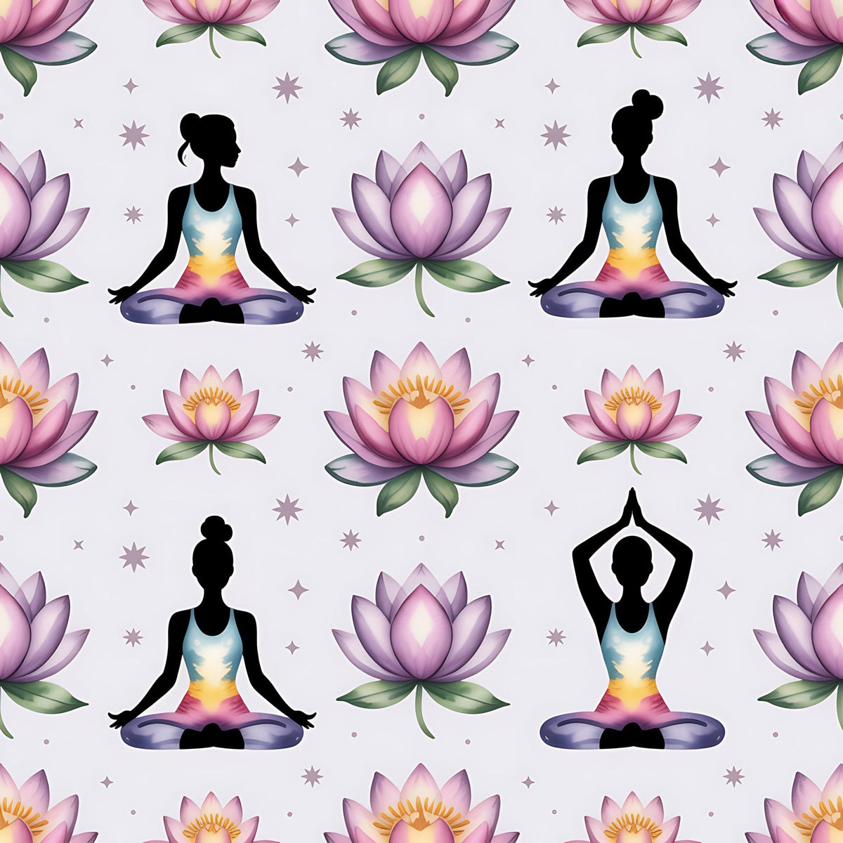 Lotus Meditation Pattern 15 Minky Fabric