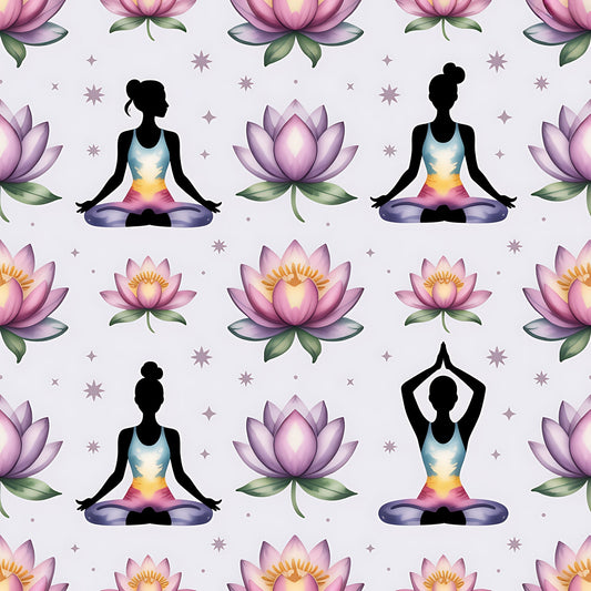Lotus Meditation Pattern 15 Minky Fabric