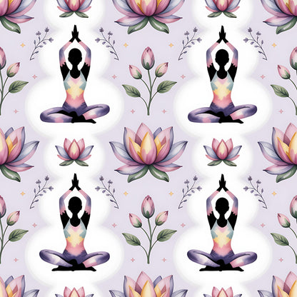 Lotus Meditation Pattern 1 Minky Fabric
