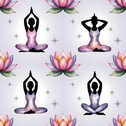 Lotus Meditation Pattern 2 Minky Fabric