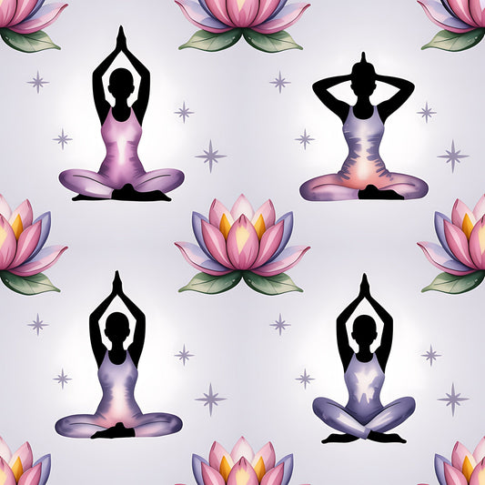Lotus Meditation Pattern 2 Minky Fabric