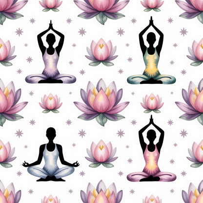 Lotus Meditation Pattern 3 Minky Fabric